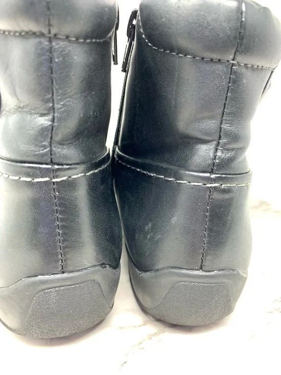 Clarks Kessa Mabel Black Leather Ruched Button Ankle Booties 8 Lagenlook Artsy - Picture 10 of 16